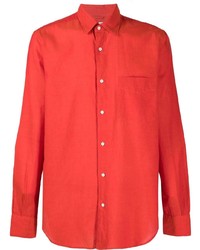 Мужская красная рубашка с длинным рукавом от Aspesi