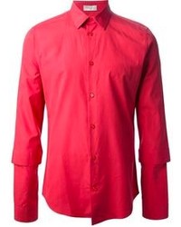 Мужская красная рубашка с длинным рукавом от Balenciaga