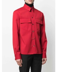 Мужская красная рубашка с длинным рукавом от Bottega Veneta