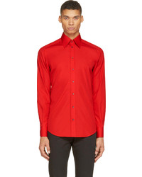 Мужская красная рубашка с длинным рукавом от Dolce & Gabbana