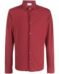 Мужская красная рубашка с длинным рукавом от Fedeli