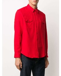 Мужская красная рубашка с длинным рукавом от Levi's
