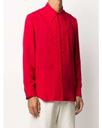 Мужская красная рубашка с длинным рукавом от Gucci