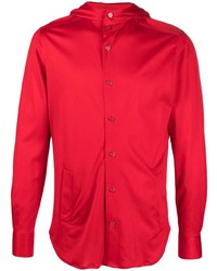 Мужская красная рубашка с длинным рукавом от Kiton