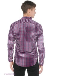 Мужская красная рубашка с длинным рукавом от Oodji