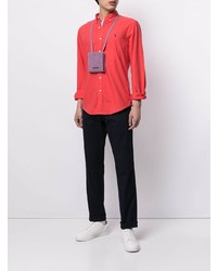 Мужская красная рубашка с длинным рукавом от Polo Ralph Lauren