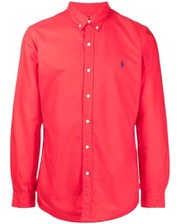 Мужская красная рубашка с длинным рукавом от Polo Ralph Lauren