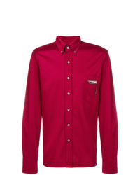 Мужская красная рубашка с длинным рукавом от Prada
