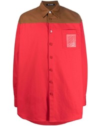 Мужская красная рубашка с длинным рукавом от Raf Simons