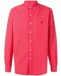 Мужская красная рубашка с длинным рукавом от Ralph Lauren