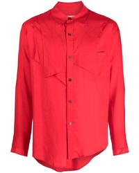 Мужская красная рубашка с длинным рукавом от Sulvam
