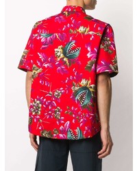 Мужская красная рубашка с коротким рукавом с принтом от MSGM