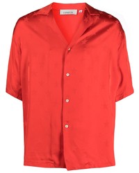 Мужская красная рубашка с коротким рукавом со звездами от Laneus