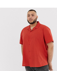 Мужская красная рубашка с коротким рукавом от ASOS DESIGN