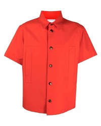 Мужская красная рубашка с коротким рукавом от Bottega Veneta