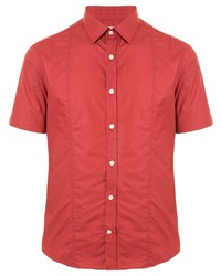 Мужская красная рубашка с коротким рукавом от Cerruti 1881