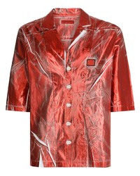 Мужская красная рубашка с коротким рукавом от Dolce & Gabbana