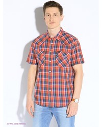 Мужская красная рубашка с коротким рукавом от Lee