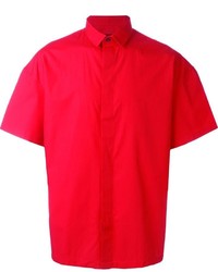 Мужская красная рубашка с коротким рукавом от Les Hommes