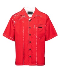 Мужская красная рубашка с коротким рукавом от Prada