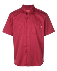 Мужская красная рубашка с коротким рукавом от Supreme