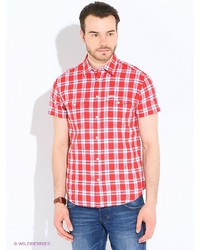 Мужская красная рубашка с коротким рукавом от Wrangler