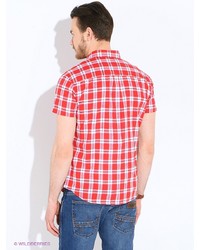 Мужская красная рубашка с коротким рукавом от Wrangler