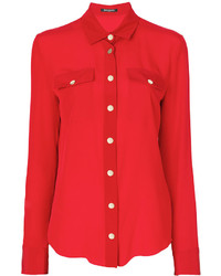 Женская красная рубашка от Balmain