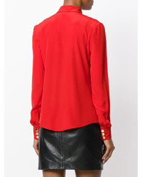 Женская красная рубашка от Balmain