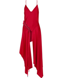Красная сатиновая блузка от DKNY