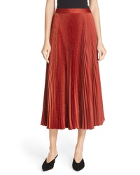 Красная сатиновая юбка-миди