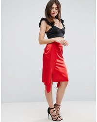 Красная сатиновая юбка от Asos