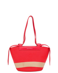 Красная соломенная большая сумка от Elena Ghisellini