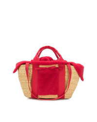 Красная соломенная большая сумка от Muun
