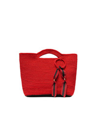 Красная соломенная большая сумка от SENSI STUDIO