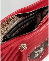 Красная стеганая большая сумка от Love Moschino
