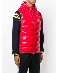 Мужская красная стеганая куртка без рукавов от Moncler