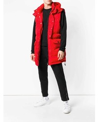 Мужская красная стеганая куртка без рукавов от MSGM