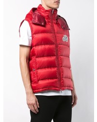 Мужская красная стеганая куртка без рукавов от Moncler