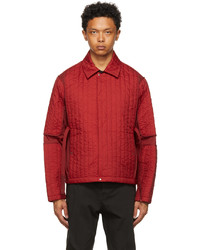 Красная стеганая куртка-рубашка