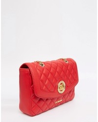 Женская красная стеганая сумка от Love Moschino