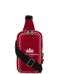 Красная сумка почтальона из плотной ткани от Dolce & Gabbana