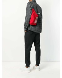 Красная сумка почтальона с принтом от DSQUARED2