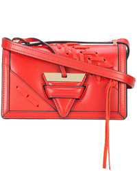 Женская красная сумка с геометрическим рисунком от Loewe