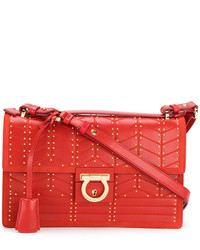 Женская красная сумка с геометрическим рисунком от Salvatore Ferragamo