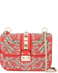 Женская красная сумка с пайетками от Valentino Garavani
