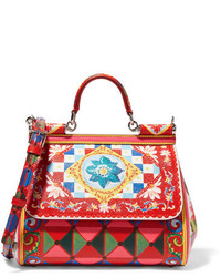 Женская красная сумка с принтом от Dolce & Gabbana