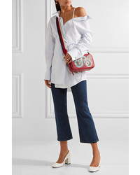 Женская красная сумка с принтом от Gucci
