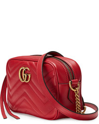 Женская красная сумка с узором зигзаг от Gucci