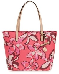 Красная сумка с цветочным принтом